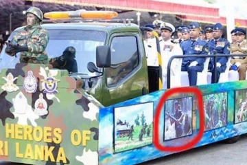 இலங்கையின் சுதந்திர தின நிகழ்வில் விடுதலைப்புலி உறுப்பினர்களின் புகைப்படம்