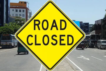 අද උදෑසන 6.00 සිට ප්‍රධාන මාර්ගයක් නැවත දැනුම්දෙන තුරු වැසේ.!!