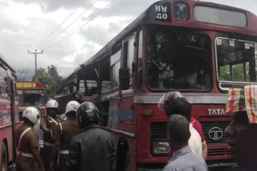பேருந்து மற்றும் மோட்டார் சைக்கிள் மோதி விபத்து ; ஒருவர் படுகாயம்