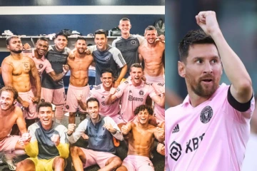 சட்டையில்லாமல் உடற்கட்டுடன் நிற்கும் மெஸ்சி: கெத்தாக இறுதிப்போட்டிக்கு முன்னேறிய இன்டர் மியாமி