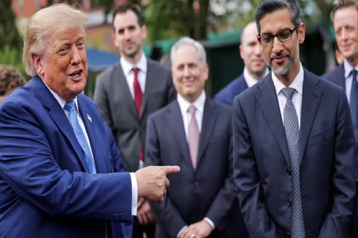 கூகுள் சுந்தர் பிச்சையை அரக்கன் என பாராட்டிய ட்ரம்ப்! | Trump Praised Google S Sundar Pichai As A Giant கூகுள் சுந்தர் பிச்சையை அரக்கன் என பாராட்டிய ட்ரம்ப்! | Trump Praised Google S Sundar Pichai As A Giant