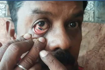 கண்ணுக்குள் தேசிய கொடி! வியக்க வைத்த மனிதர்