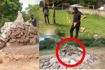 மாவீரர் நினைவு தினத்தை குழப்ப முயலும் விஷமிகள்: உடைத்தெறியப்பட்ட தூபி (படங்கள்)