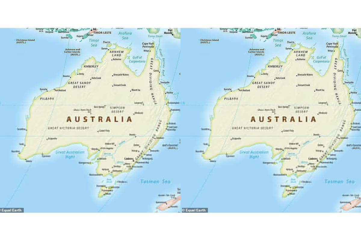 Australia in new world map