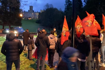 கோட்டாபய தங்கியிருந்த விடுதியைச் சூழ்ந்துகொண்ட புலம்பெயர் தமிழர்கள்