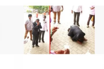 நீங்கள் தான் கடவுள்...செவிலியர்களுக்காக தரையில் விழுந்து வணங்கிய டீன்!