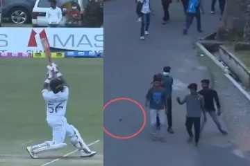 சண்டிமல் விளாசிய சிக்ஸர்..மைதானத்திற்கு வெளியே இளைஞரை தாக்கிய பந்து! வைரலாகும் வீடியோ