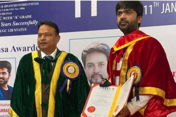 நடிகர் சிம்புவிற்கு டாக்டர் பட்டம் கொடுத்து கவுரவம்! வெளியான புகைப்படங்கள்