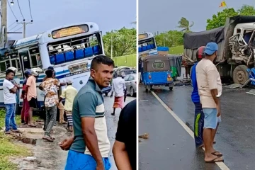 காலியில் பேருந்து - லொறி மோதி கோர விபத்து! ஆறுபேர் வைத்தியசாலையில்...