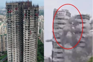 இரட்டை கோபுரம் தூள் தூளாக தகர்க்கப்பட்டது! வைரலாகும் வீடியோ காட்சி