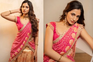 நடிகை லாஸ்லியா தாவணியில் அழகிய போட்டோஷூட்