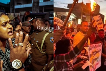 පන්නිපිටිය උණුසුම් වෙයි.. පන්දම් දල්වා පැමිණි ජාතික ජන බලවේගයේ විරෝධයට පොලීසියෙන් බාධා… (PHOTOS)