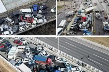 சீனாவில் பாரிய வாகன விபத்து! 100 கார்கள் சேதம்