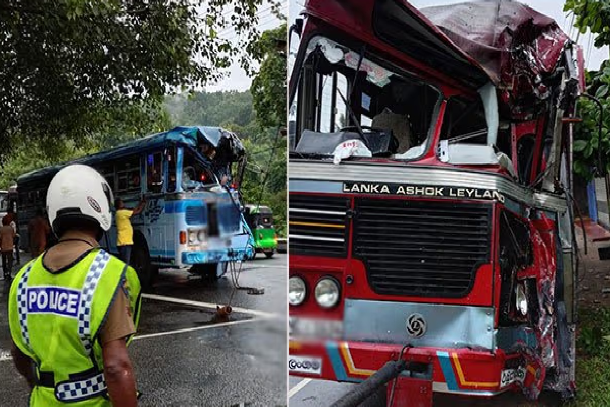 இன்று பேருந்துகள் மோதி கோர விபத்து; 20 பேர் காயம் | Bus Collision Karadupana Area Kegalle 20 Injured