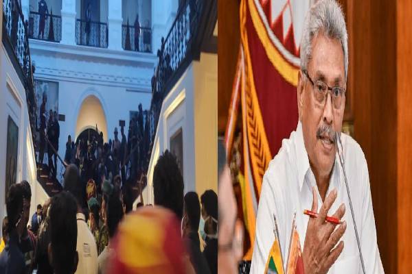 இலங்கை அதிபர் மாளிகை சூறையாடல் :  காரில் தப்பியோடிய அதிபர் கோத்தபயராஜபக்சே ? வெளியான  வீடியோ - தமிழ்நாடு