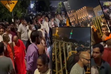 ஜனாதிபதி செயலகத்தை விட்டு வெளியேற மறுக்கும் பிக்குகள்! பொலிஸாரோடு முறுகல்நிலை - களத்தில் கடும் பதற்றம்