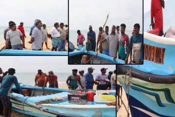 முல்லைத்தீவில் சட்டவிரோத மீன்பிடி: கடற்றொழிலாளர்களால் மடக்கி பிடிக்கப்பட்ட படகு