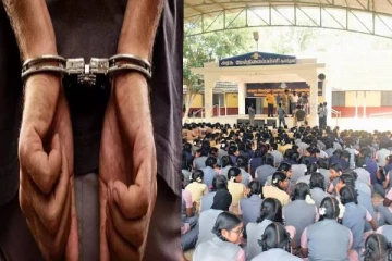 பாலியல் புகாரில் கைதான அரசு பள்ளி ஆசிரியர்கள்...மாணவிகள் சாலையில் போராட்டம்!