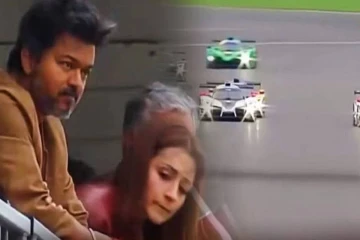 முதலமைச்சர் விஜய் கார் ரேஸை பார்த்து ரசித்து கொண்டிருந்த போது, திடீரென என்ட்ரி கொடுத்த திரிஷா