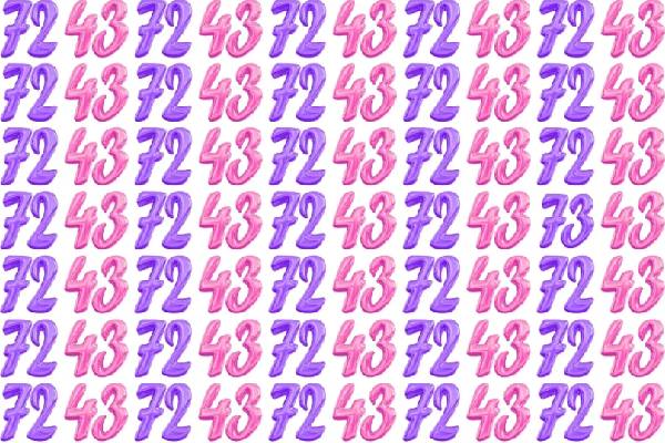 72 மற்றும் 43 இல் வித்தியாசமான ஒரு எண் உள்ளது... அதை கண்டுபிடிக்க முடியுமா? | Optical Illusion Spot The Number 73