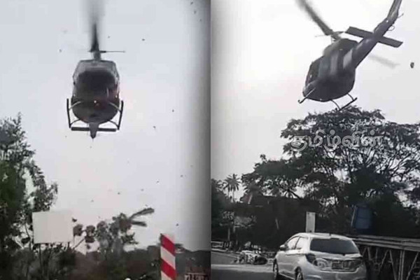 மீட்பு பணியில் ஈடுபட்டிருந்த உலங்கு வானூர்தி விபத்து | Extreme Weather Helicopter Accident