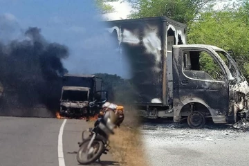 மன்னாரில் திடீரென தீப்பற்றி எரிந்து சாம்பலான வாகனம் (Photos)