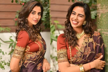 நடிகை மீனாட்சி சவுத்ரி அழகிய சேலையில் போட்டோஷூட்