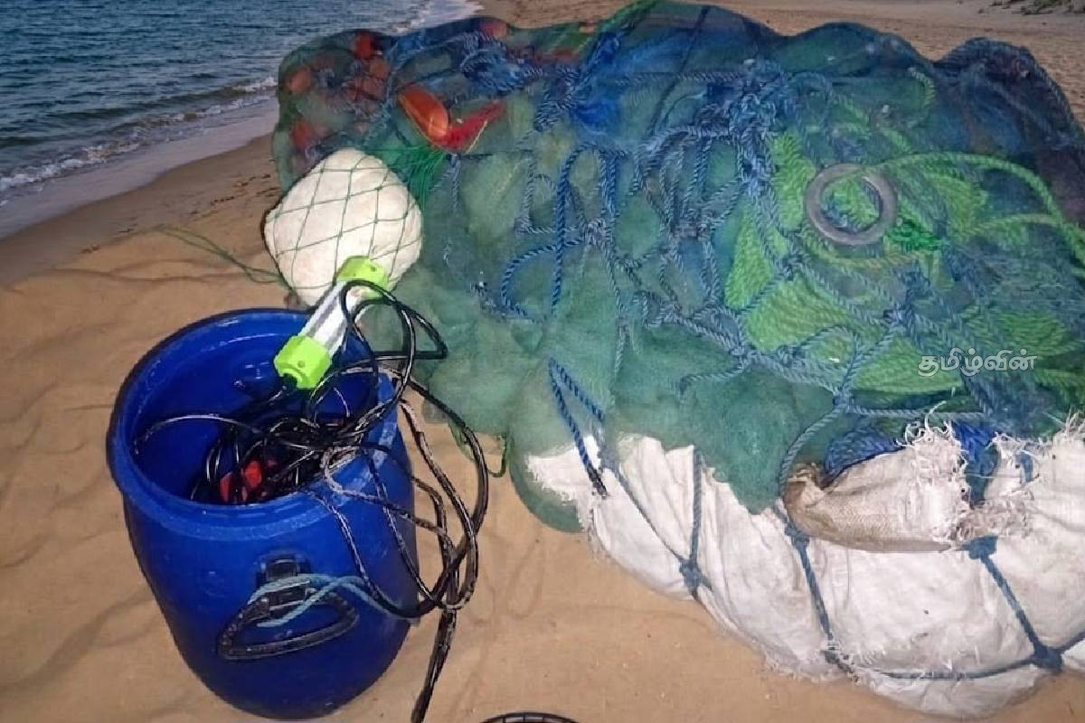 வெற்றிலைக்கேணி கடற்படை அதிகாரி அதிரடி - சுருக்குவலை பறிமுதல் | Vettilaikeni Navy Officer Crackdown Seine Net