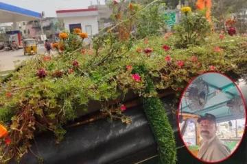 ஆட்டோ டாப்பில் நகரும் பூந்தோட்டம்.. குளுமையான சவாரியை ஏற்படுத்த புதுமையான முயற்சி