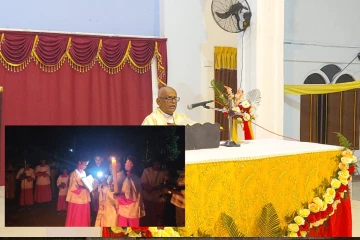 கிளிநொச்சி புனித திரேசாள் தேவாலயத்தில் இடம்பெற்ற உயிர்த்த ஞாயிறு நள்ளிரவு ஆராதனை