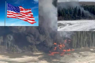 அமெரிக்காவில் விழுந்து தீப்பற்றியெரிந்தது விமானம் : பயணித்தவர்களின் நிலை..!