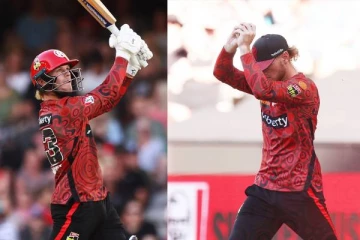 மைதானத்தில் சிக்ஸர் மழை! 5 ரன்னில் தவறிய 22 வயது வீரரின் முதல் சதம் (வீடியோ)