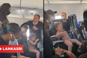 சாப்பிடும் போது குழந்தை மாஸ்க் போடாததால் கர்ப்பிணி பெண்ணை குடும்பத்துடன் விமானத்தை விட்டு வெளியேற உத்தரவிட்ட பணிப்பெண்!