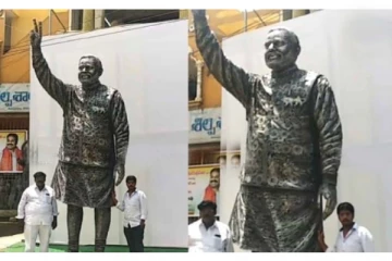 இரும்பு உதிரி பாகங்களை பயன்படுத்தி 14 அடி உயர பிரதமர் மோடி சிலை - 600 மணி நேரத்தில் உருவாக்கிய தந்தை மகன்!