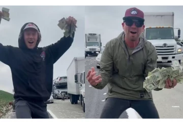 லாரியில் இருந்து கட்டுக் கட்டாக காற்றில் பறந்த பணம்! அள்ளிக் கொண்டு ஓடிய மக்கள்: வெளியான வீடியோ