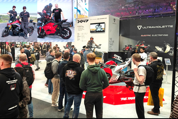 Ultraviolette F77 electric motorcycle UK launch, Ultraviolette X47 crossover showcased UK, Ultraviolette Tesseract radar scooter features, Ultraviolette Shockwave EV bike performance, Ultraviolette F77 Mach 2 Recon specs UK, Ultraviolette MotoMondo UK distributor deal, Ultraviolette EV bikes range 323 km IDC, Ultraviolette Violette AI EV safety system, Ultraviolette Bosch ABS traction control EV, Ultraviolette UK Benelux EV expansion plan