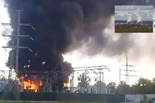 fire sparks on kursk nuclear plant