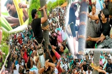 அரிவாளைக் காட்டி மிரட்டிய சீமான்;'கள்' இறக்கும் போராட்டத்தை போலீஸ் ஏன் தடுக்கல? கிருஷ்ணசாமி