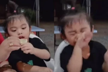 எலுமிச்சை பழத்தை ருசித்த குட்டி தேவதையில் வேறலெவல் ரியக்சன்....மில்லியன் பேர் ரசித்த காட்சி