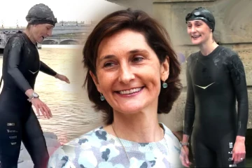 சுத்தம் குறித்து கவலை வேண்டாம்., பிரெஞ்சு நதியில் குதித்து நீந்திய விளையாட்டு அமைச்சர்