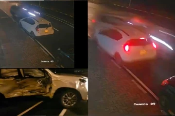 මන්ත්‍රී පුතා සුපිරි රථයක් ධාවනය කර මහ පාරේ අනතුරු වැලක් සිදු කරයි..(CCTV VIDEO)