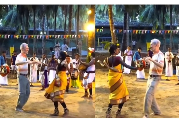 வெளிநாட்டுக்காரரையே ஆட வைத்த தமிழ் பெண்! செம்ம வைரல் வீடியோ! | Entertainment