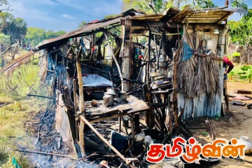 திருகோணமலையில் குடிசை வீடொன்று தீப்பிடித்து எரிந்து நாசம்!