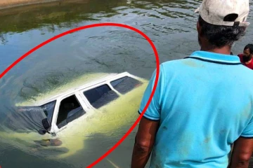 வேன் ஒன்று கால்வாயில் கவிழ்ந்து விபத்து!