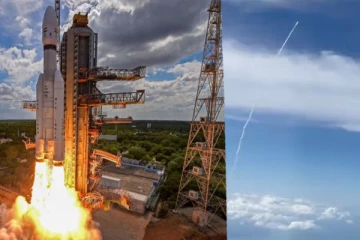 சந்திரயான்-3 ஐ விமானத்தில் இருந்து பார்த்த பயணிகள்! (video)