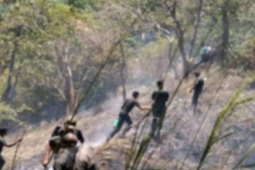 වැල්ලවායේ සපුගොඩ කඳු රක්ෂිතයේ විශාල ගින්නක් - ගින්න වේගයෙන් පැතිරී මහ විනාසයක්