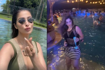 பாலி தீவில் என்ஜாய் பண்ணும் ராய் லட்சுமி!! நீச்சல் குளத்தில் இப்படியொரு ஆட்டம்..