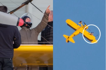 மீண்டும் ஒரு ஆபத்தான காட்சியில் நடித்த Tom Cruise! வைரலாகும் புகைப்படங்கள்