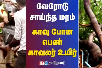 வேரோடு சாய்ந்த மரம் - காவு போன பெண் காவலர் உயிர்