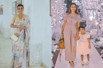 බලන්නකෝ ඒ දෙන්නගේ ලස්සන.. දුව ලොකු වෙනවත් එක්කම දිනක්ෂිත් තව තව ලස්සන වෙනවා..(PHOTOS)